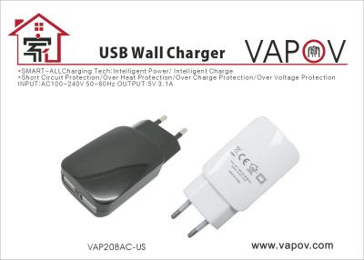 China CE GS RoHs 5V 3.1A Dual Wall Smart USB Charger EU plug For Samsung iPhone iPad Android for sale
