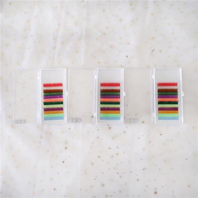 China Wholesale Cruelty Free Vegan Top Quality Colored Eyelash Extensions With Custom Packaging Box for sale