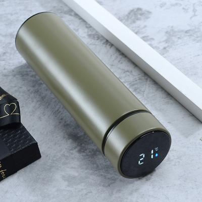 China Viable Wholesale Custom Stainless Steel Led Temperature Display Vacuum Insulated Smart Water Bottle With Tea Infuser for sale