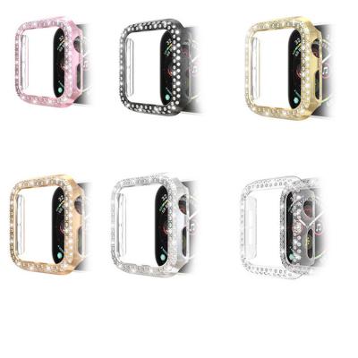 China For Apple Watch Series 654321se Bling For Se 6 Apple Watch Case PC Diamond Protector Cover Watch Series 44mm 40mm 42mm 38mm 5 4 3 2 Accessories 1 for sale