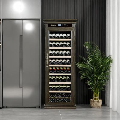 중국 Vertical Freestanding Drinks Cabinet Dark Brown Wood Wine Cooler 냉장고 판매용