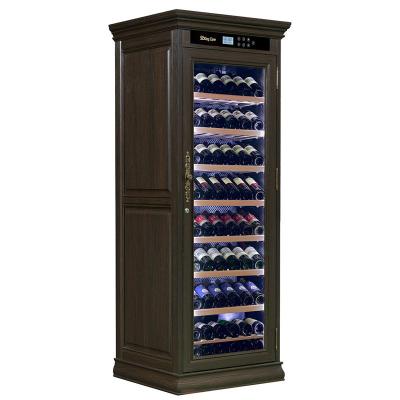 China Custom Wine Cooler Furniture Single Zone Brown Wood Drinks Cabinet for sale