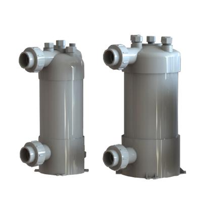 Κίνα Swimming Pool Heat Pump Screwed Titanium Tube PVC Shell Heat Exchanger προς πώληση
