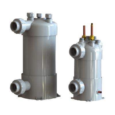 China High Quality Aquarium Chiller Cooling Coil Heat Exchanger Titanium PVC Shell For Aquaculture à venda