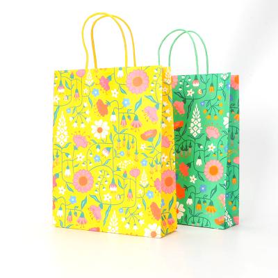 China High Quality Recycled Materials Gift Bag Kraft Paper Candy Plain Paper Bag With Handle Wedding Birthday Party Gift Package for sale