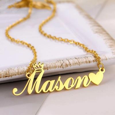 China Best Selling Custom Stainless Steel DIY Letter Pendant Necklace Environmental Friendly Custom Name Necklace for sale