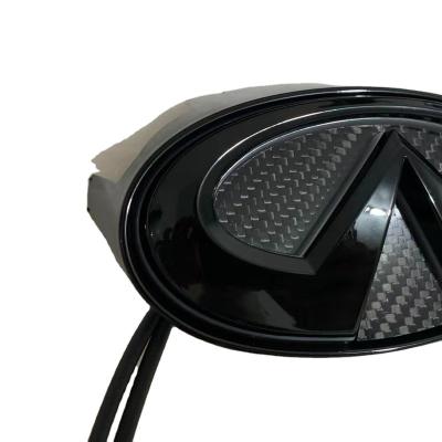 China ABS + PC ABS + PC Fit For Infiniti grill emblem ,LED car emblem for G37 Q50 Q60 Q70 non bleeding with carbon forged honeycomb for sale
