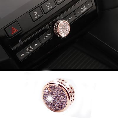 China Bling Crystal Auto Car Accessories Parts Air Conditioning Covers AC Button Center Multimedia Audio Interior Decal For Infiniti Q50 for sale