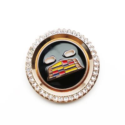 China 2PCS Bling Car Auto Head Switch Control Center Start Button Sequin Cover Decal Trim Decorative Trim Fit For Cadillac CT6 XT5 XTS for sale
