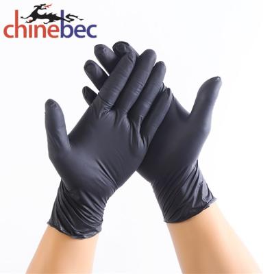 China Barber Shop OEM Cheap Disposable Black Nitrile Gloves For Beauty Salon for sale