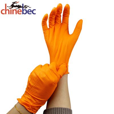 China Wholesale Orange Barber Food Grade Nitrile Gloves for sale