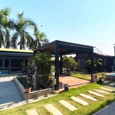 China Easily Assembled Outdoor Aluminum Canopy Roof System Gazebo Waterproof Electric Garden Pergola for sale