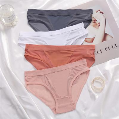 China Eazmol Breathable Hippie Ladies Spliced Sexy Briefs High Split Low Waist Breathable Summer Cool Underwear for sale