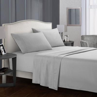 China New Simple Home Bedding Set% Bedspread Polyester Brushed Microfiber Solid Color Sheets Suitable For Families And Hotels for sale