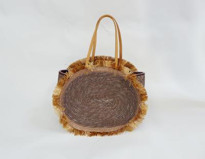 China Factory outlet portable rattan weaving material woven bag handbag and shoulder bag for girls for sale
