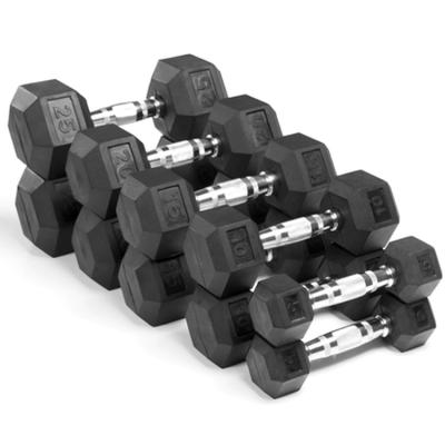 China Home Use Rubber Coated Hex Dumbbell for sale