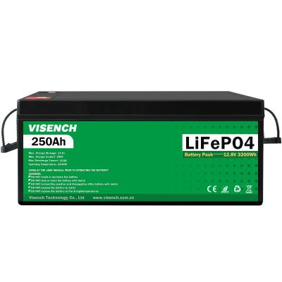 중국 비센치 딥 사이클 저장 에너지 시스템 12V 250Ah LiFePO4 재충전 리?? 철화강 배터리 판매용