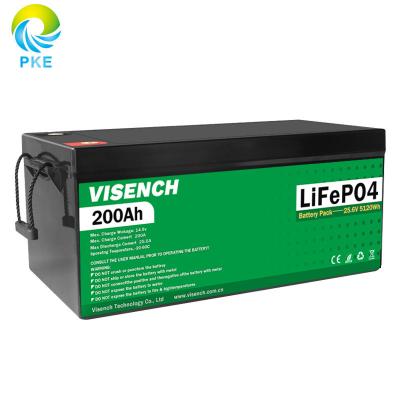 Chine Visench usine directe Lithium 12V 24V 100Ah 120Ah 200Ah Profond 6000 Cycles avec BMS pour le système de stockage d'énergie de l'onduleur solaire à vendre