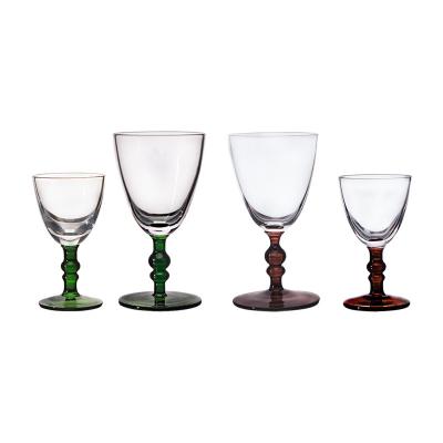 China New hot sale classic/postmodern European style medieval etched crystal lead-free glass glass retro red wine goblet cocktail mineral spirit glass for sale