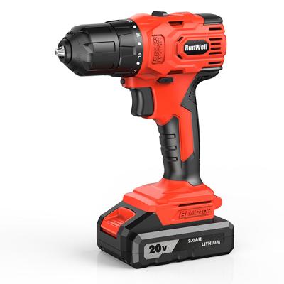China 20V 2.0A Lithium Battery Brushless Dual Speed 40N.m Impactl Cordless Drill 40X30X38.5CM/5PCS for sale