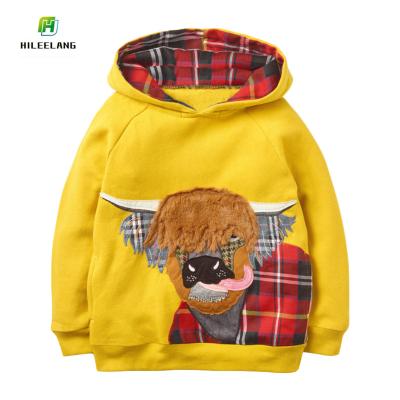 China Autumn Winter Warm Casual Fleece Children's Sweatshirt Kids Sports Cow Comfortable Cartoon Anti-Shrink Long Sleeve for sale