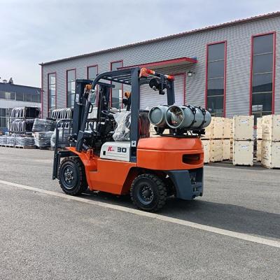 China 3.0 Ton LPG Forklift 3m Mast Solid Tires Dual Fuel Forklift Use In Warehouse for sale