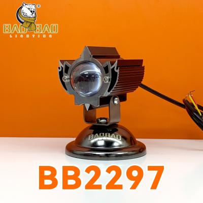 China Aluminum 1 Len Red Devil Eyes White Yellow Flashing 12-80V Mini Driving Light Motorcycle Front Light for sale