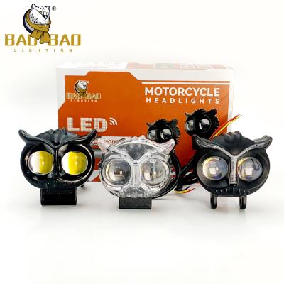 China Design Universal de Coruja Dual Color Motorcycle Laser Fog Light Far Light Led Auxiliar Spot Lights para Motorcycle à venda