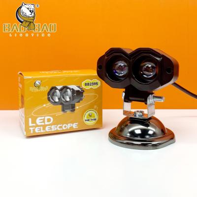 China 2 Eyes Plastic Body 12V White Yellow Dual Color Flashing Mini Driving Fog Light For Bike Parts for sale