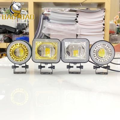China Aluminum White Yellow Flashing 12V 24V Motorcycle Spotlight RGB Ring LED Fog Light for sale