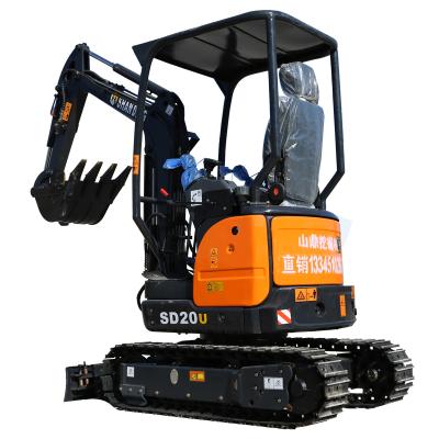 China Construction works Standard Configuration Promotion Price 2 Ton Zero Tail Excavator With Boom Swing Mini Bagger SD20U for sale