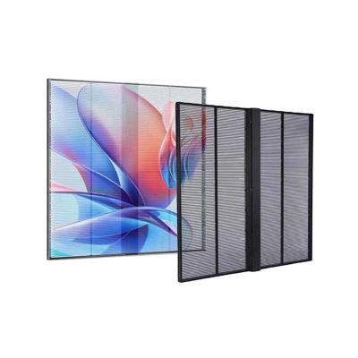 Cina schermo a LED in vetro p3.91-7.81 HD trasparente pubblicità schermo a maglia a led flessibile in vendita