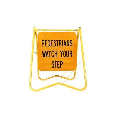 China Wholesale Portable High Quality Anti-impact Road Safety Traffic Checker Swing Stand Signs for sale