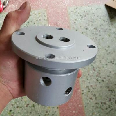 China ZINC Double Flow Passage Hydraulic Rotary Joint For Robot Arm , Hydraulic Machine for sale