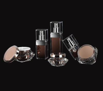 China empty Luxury diamond jar acrylic cream jars cosmetic acrylic cream containers for sale