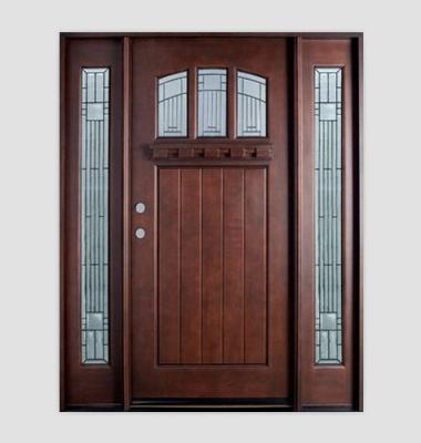 China Pre Hung American Craftmen Style Door Exterior Door Solid Wood for sale