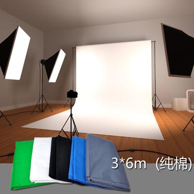 China Solid Color Backdrop Cloth 3x6m Chromakey Cotton Muslin Background Cloth Photography Studio Backdrop Screen video backgrounds for sale