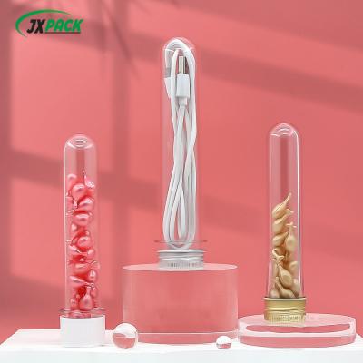 중국 50ml 투명 PET 전형 화장품 실린더 플라스틱 튜브 마스크 파우더 포장용 판매용