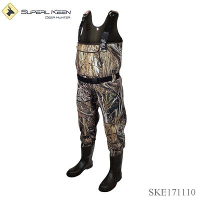 China Neoprene Camouflage Windproof Hunting Wader With Boot for sale