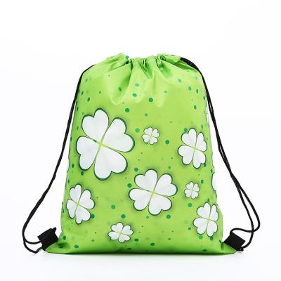 China Reusable Polyester Business Gifts Gift Bag Pouch Package Pull Rope Movement Rope Storage Bag Promotional Bag Backpack for sale