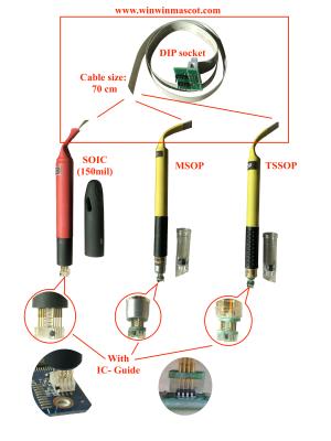 China MSOP8 TSSOP8 SOIC 8 KITS pogo pin adapter with guide cap for in-circuit EEPROM/93CXX /25CXX/24CXX programming carprog en venta
