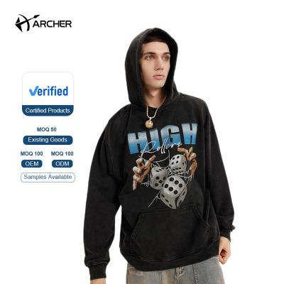 China 2022 OEM 440gsm cotton pullover high quality thick heavy loose streetwear hoodies unisex breathable unisex hoodies for men for sale