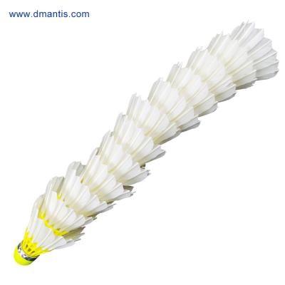 China Amarelo fluorescente de formação do badminton da peteca da pena das canelas 3in1 da pena do ganso à venda