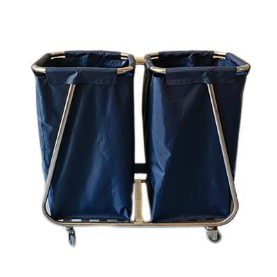 China Hospital Furniture Stainless Steel Medical Clinic Waste Cart Cleaning Dirty Linen Carts 920*550*860mm for sale