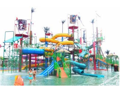 China Corsair Style Water Playground Aqua Splash Floor Space 1600 SQM For Holiday Resorts for sale