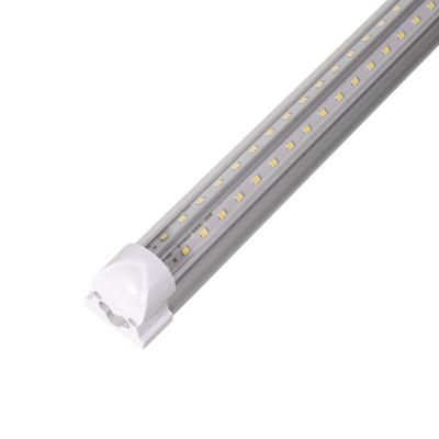 China Warehouse Super brigh T8 Integrated led tube V shape 8FT 2.4m 72W t8 led tube t8 integrated double row led fluorescent tube for sale