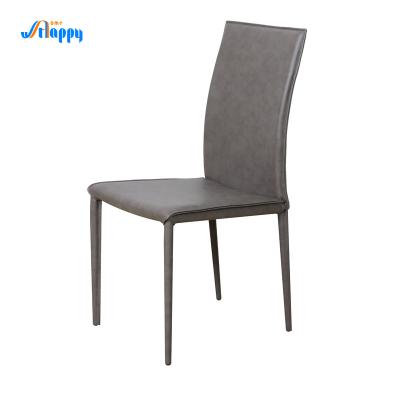 China PU Leather Grey Leather Dining Chairs Long Lasting With Iron Frame Dc-7511 for sale