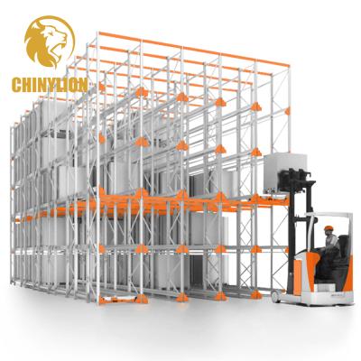 China Corrosion Protection Heavy Duty Chinylion Warehouse Storage Steel Frame Shuttle Radio Pallet Rack for sale