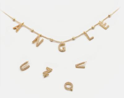 China 2022 other custom accessories wedding popular birthday valentine's day gift letter pendant necklace letter border big with for sale