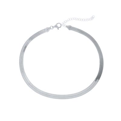China Hiphop Bohemia Jewelry 925 Silver Gold Plated Fishbone Chain Choker Necklace Design For Women for sale